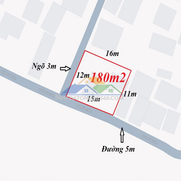 Đất xây biệt thự thuận an, hà nội. 180m2, mt 15m, đường 5m...