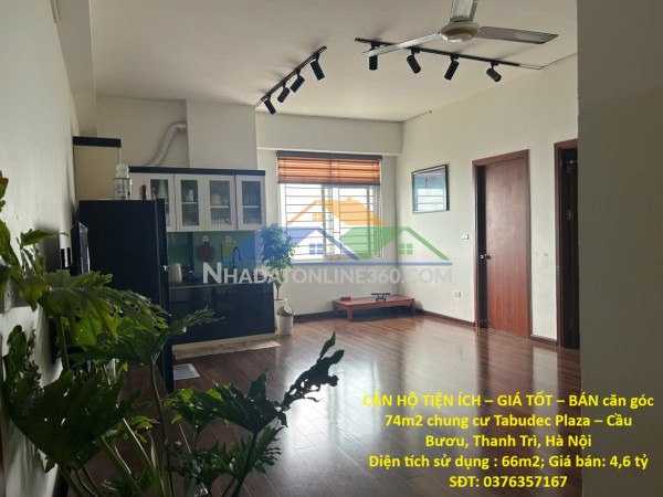 Căn hộ tiện ích – giá tốt – bán căn góc 74m2 chung cư tabudec...