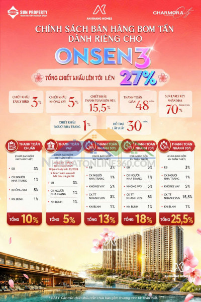 [báo động đỏ] chỉ còn đúng vài suất nội bộ onsen 3 charmora city - giảm ngay 27% cho ai nhanh tay nhất!