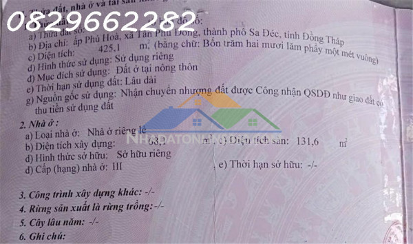 Bán nhà đất mặt phố diện tích lớn 989m2 (15x70m) đ.848 an hòa, tp sa đéc.. giá 20 tỷ.