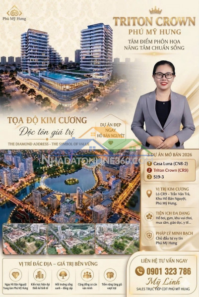 Dự án triton crown phú mỹ hưng sắp mở bán – căn hộ trung tâm quận 7 cầu ánh sao, hồ bán nguyệt