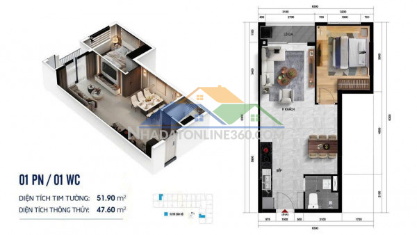 Chính chủ bán nhanh 1pn+1 (41.28m2) giá 2ty đã tt 30%