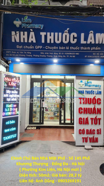 Chính chủ bán nhà mặt phố - số 145 phố khương thượng - đống đa - hà nội