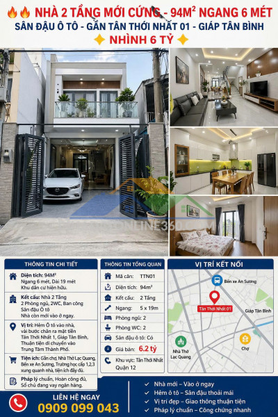 ???????? hàng hiếm tân thới nhất – nhà 2 tầng – ngang 6m ????