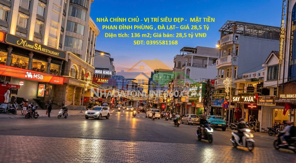 Nhà chính chủ - vị trí siêu đẹp -  mặt tiền phan đình phùng , đà lạt– giá 28,5 tỷ