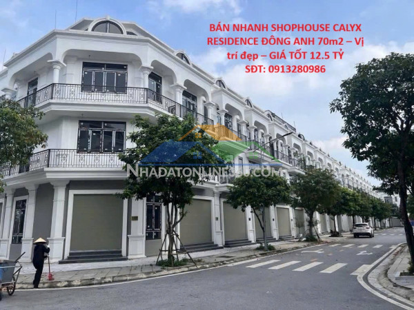 Bán nhanh shophouse calyx residence đông anh 70m2 – vị trí đẹp – giá tốt 12.5 tỷ