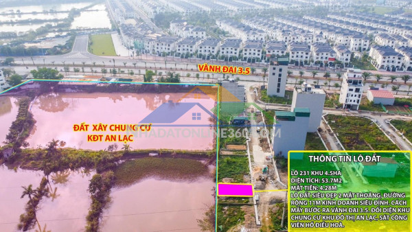 Vân canh đất dịch vụ  khu 4.5ha diện tích 54m giá 18xtr/m chính chủ bán lô