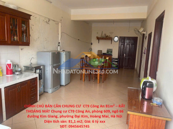Chính chủ bán căn chung cư  ct9 công an 81m² – rất thoáng mát kim giang, hoàng mai, hà nội