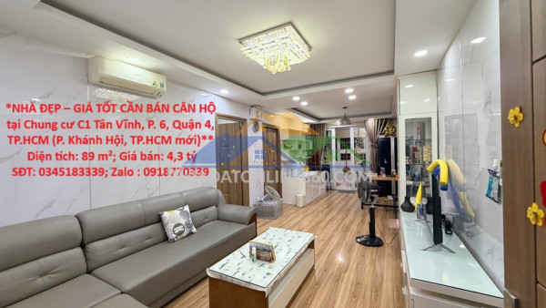 **nhà đẹp – giá tốt cần bán căn hộ tại chung cư c1 tân vĩnh, p. 6, quận 4, tp.hcm (p. khánh hội, tp.hcm mới)**
