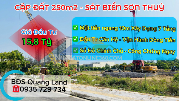 Lô đất biển hiếm – 250m2 xây 7 tầng – sát biển sơn thuỷ
