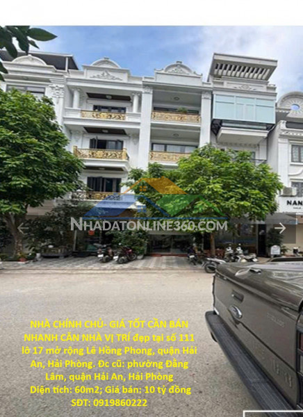 Nhà chính chủ- giá tốt cần bán nhanh căn nhà vị trí đẹp tại quận hải an, hải phòng