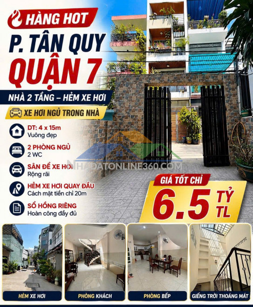 Hiếm bán nhà đường số 47 tân quy 4x15 hẻm oto chỉ 6 tỷ 5
