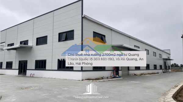 Cho thuê nhà xưởng 2.700m² – ngã tư quang thanh, an lão, hải phòng