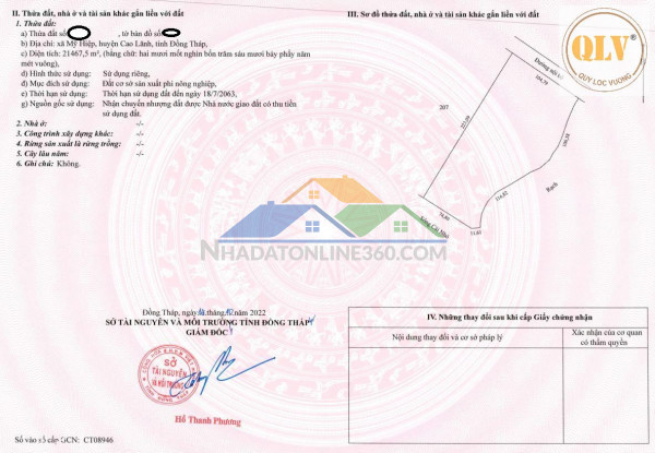 BÁN ĐẤT CÔNG NGHIỆP –MỸ HIỆP, CAO LÃNH, ĐỒNG THÁP – 21.467m²