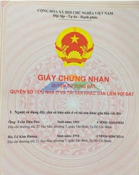 Nhà mặt tiền – giá tốt – chính chủ cần bán căn nhà tại đường sao mai , p.7, q.tân bình, tp. hcm .
