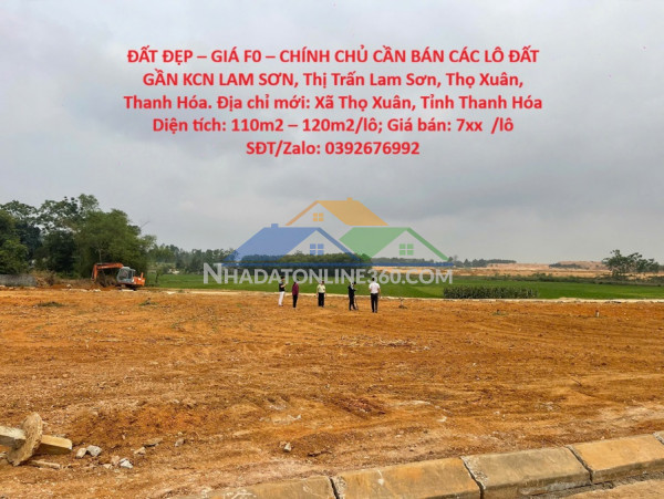 Đất đẹp – giá f0 – bán các lô đất gần kcn lam sơn, thị...