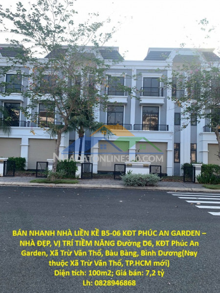 Bán nhanh nhà liền kề b5-06 kđt phúc an garden – nhà đẹp, vị...