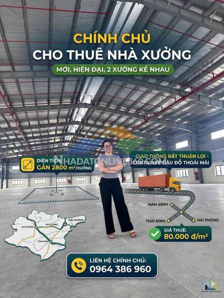Cho thuê nhà xưởng tại vũ thư - thái bình