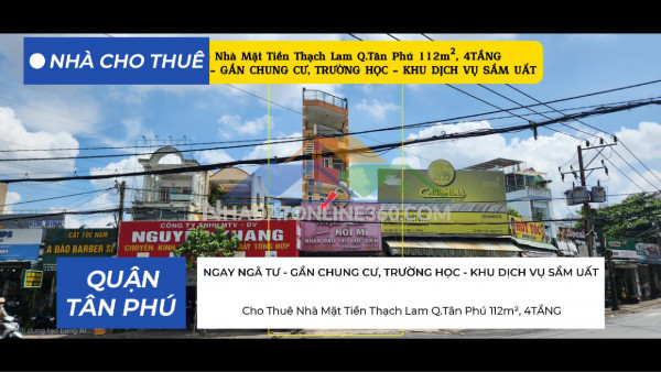 Cho thuê nhà mặt tiền thạch lam q.tân phú 112m², 4tầng - ngay ngã tư