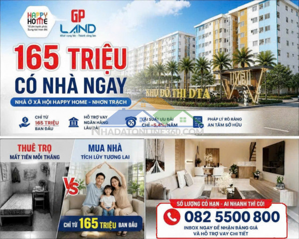 Happy home 2pn + 2wc - thanh toán 30% (165 triệu) sở hữu ngay, sổ hồng riêng⁠