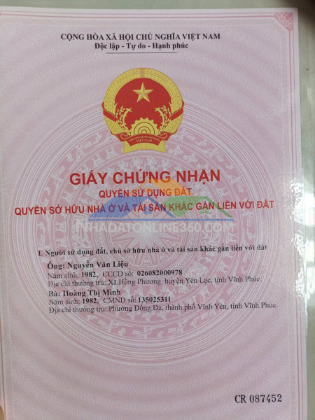 Đất chính chủ - giá tốt khc 15 phường liên bảo, thành phố vĩnh yên, tỉnh vĩnh phúc