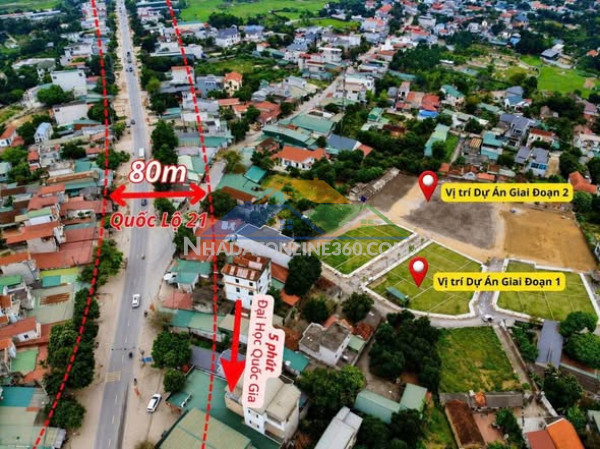Đất đáu giá thôn 6 la gián xã hòa lạc  100m, mt 5.29 _ full thổ cư