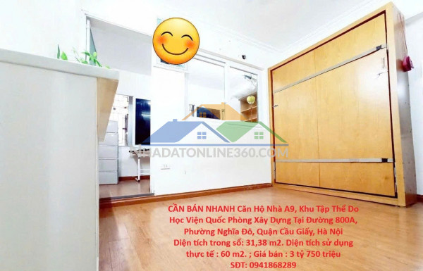 Cần bán nhanh căn hộ nhà a9, khu tập thể do học viện quốc...