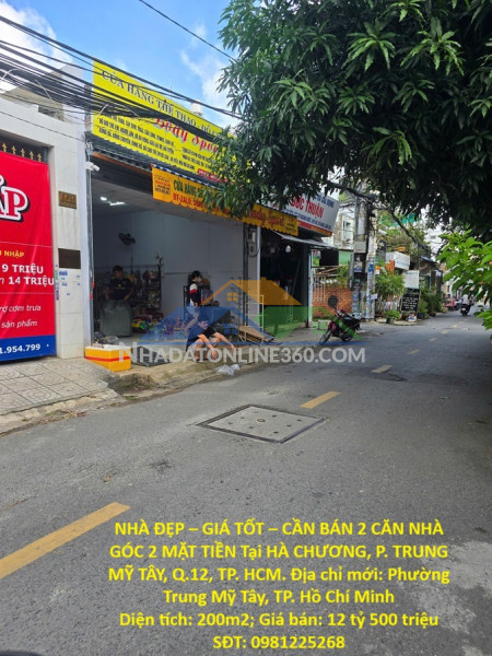 Nhà đẹp – giá tốt – cần bán 2 căn nhà góc 2 mặt tiền tại hà chương, p. trung mỹ tây, q.12, tp. hcm