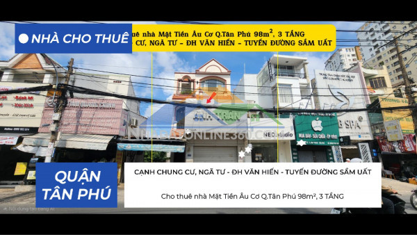 Cho thuê nhà mặt tiền âu cơ q.tân bình 130m², 25triệu, cạnh trường học, chung cư