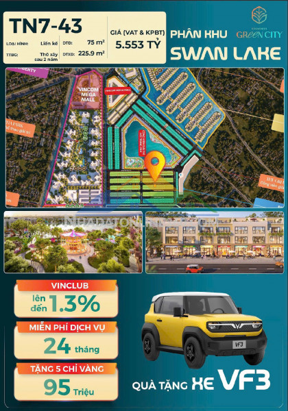 ???? hot - vốn hơn 700tr giỏ hàng swan lake – vinhomes green city ????