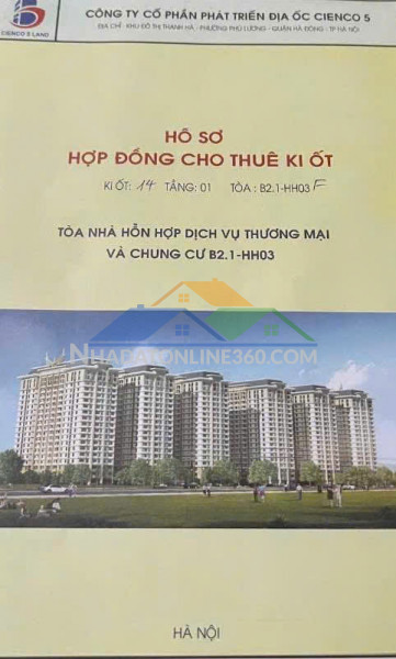 Bán kiot  kinh doanh các mặt hàng: kiot số 14 tầng 1 tòa b2.1 hh03f  khu 6 tòa mới. tại khu đô thị thanh hà phú lương ,hà đông, hà nội
- giá 1 tỷ 750 tr 
lh: