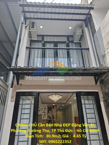 Chính chủ cần bán nhà đẹp đặng văn bi, phường trường thọ,...