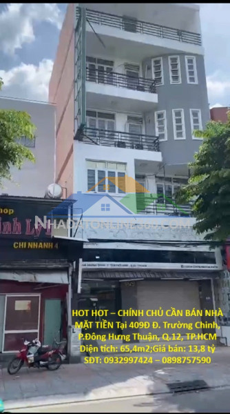 Hot hot – chính chủ cần bán nhà mặt tiền tại 409đ đ. trường...