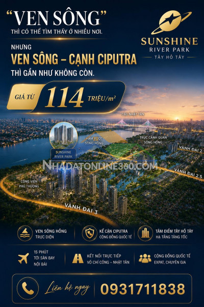Sunshine river park  chung cư cấp 0931711838 view sông và nọi khu cipucha