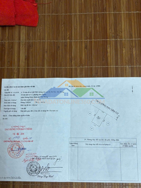 ► bán đất tái định cư hòa nghĩa – dương kinh – hải phòng