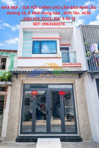 Nhà đẹp  - giá tốt chính chủ cần bán nhà lầu bình tân - dt: 4 x 8 p. bình hưng hòa , bình tân