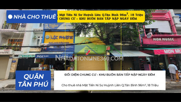 Cho thuê nhà mặt tiền ni sư huỳnh liên q.tân bình 96m², 18triệu - đối diện chung cư