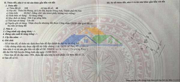 Chính chủ có mảnh đất cần bán tại thôn hà phong - xã liên hà...