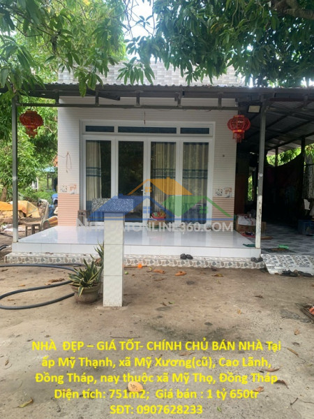Nhà  đẹp – giá tốt- chính chủ bán nhà tại ấp mỹ thạnh, xã mỹ xương(cũ), cao lãnh, đồng tháp