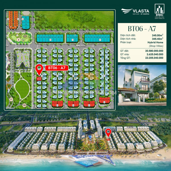 Chỉ hơn 20 tỷ sở hữu biệt thự biển 245m² tại vlasta sầm sơn