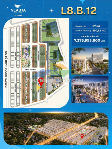 Duy nhất căn 87m,mặt tiền 6 m,4 tầng đã xây thô hoàn thiện mặt ngoài,hàng ngoại giao giá tốt tại dự án vlasta thuỷ nguyên,