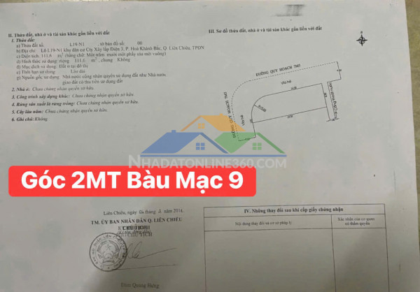 Bán đất mặt tiền đường lâm quang thự - sát biển hòa minh