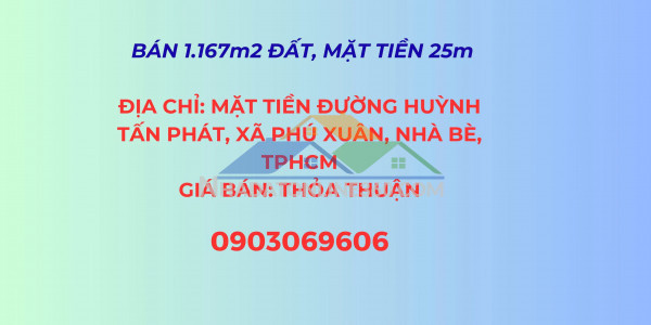 Bán 6.125m² đất + nhà xưởng, mặt tiền đường huỳnh tấn phát, xã phú xuân nhà bè, tp.hcm