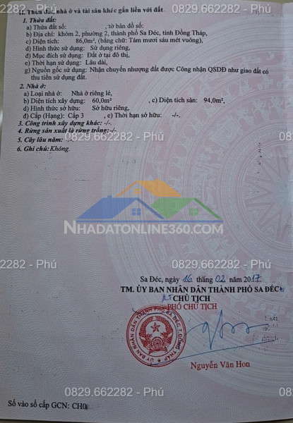 Bán nhà mặt kdc tân hòa, sa đéc. dt 90m2, 3pn, sổ hồng. giá 2.8...