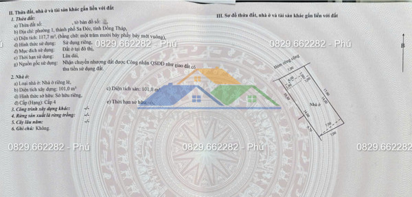 Bán nhà 3pn p1 hùng vương sa đéc, dt 117m2, hướng tây bắc, giá 2.7 tỷ.