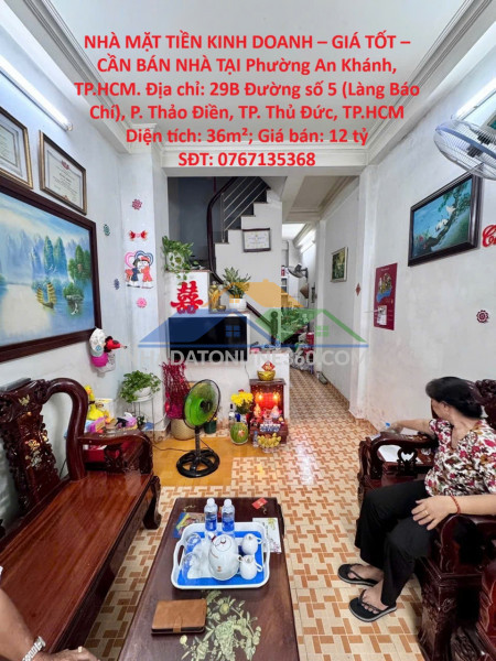 Nhà mặt tiền kinh doanh – giá tốt – cần bán nhà tại phường an khánh, tp.hcm