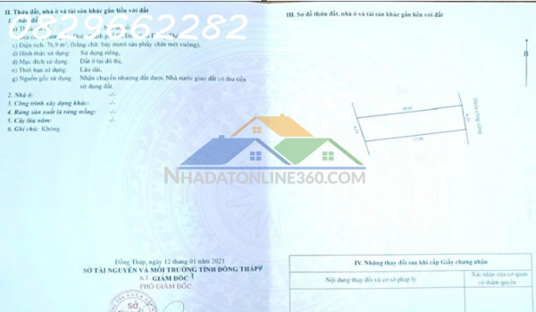 Bán đất ở sổ hồng 77m2 hẻm nguyễn tất thành, an hòa, tp sa đéc, đt. giá 1.1 tỷ.