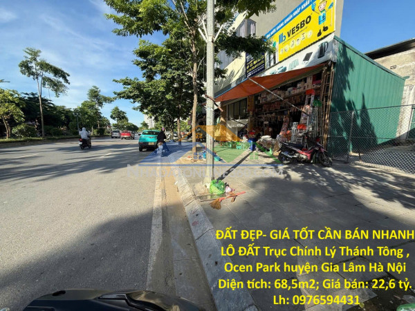 Đất đẹp- giá tốt cần bán nhanh lô đất trục chính lý thánh tông , ocen park huyện gia lâm hà nội