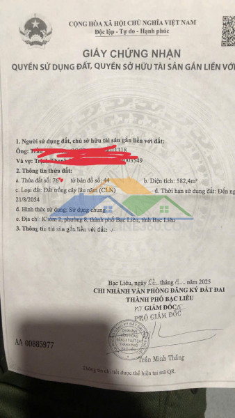 Bán đất đẹp phường 8 – tp. bạc liêu