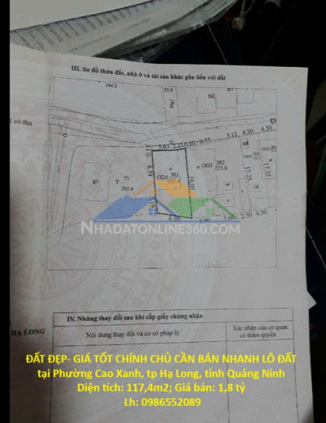 Đất đẹp- giá tốt chính chủ cần bán nhanh lô đất tại tp hạ long, tỉnh quảng ninh